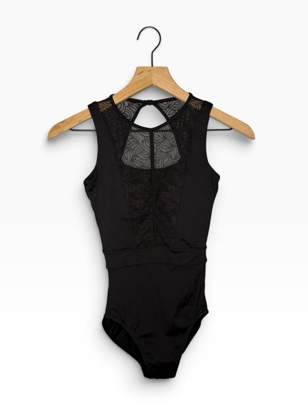 Mirella Mesh Lace Tank Leotard in Black P XS AXS XSA